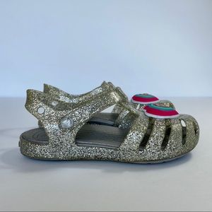 Crocs Girls Glitter Isabella NoveltySandals Silver